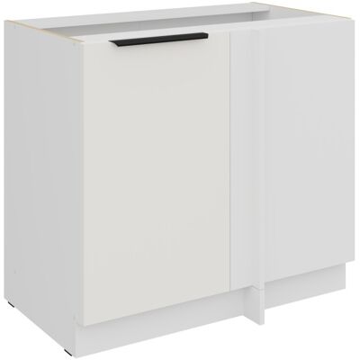 VENETI Predĺžená rohová skrinka LUNARA - šírka 90 cm, biela VENETI Predĺžená rohová skrinka LUNARA - šírka 90 cm, biela