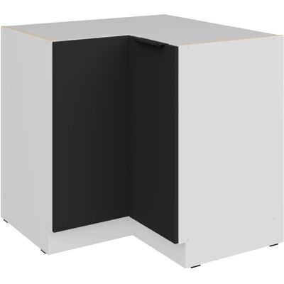 VENETI Dolná rohová skrinka LUNARA - 90x90 cm, čierna / biela VENETI Dolná rohová skrinka LUNARA - 90x90 cm, čierna / biela