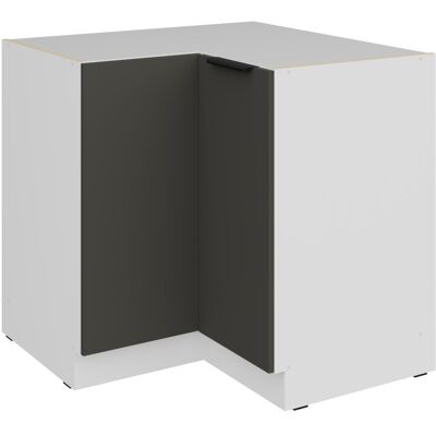 VENETI Dolná rohová skrinka LUNARA - 90x90 cm, grafit/biela VENETI Dolná rohová skrinka LUNARA - 90x90 cm, grafit/biela
