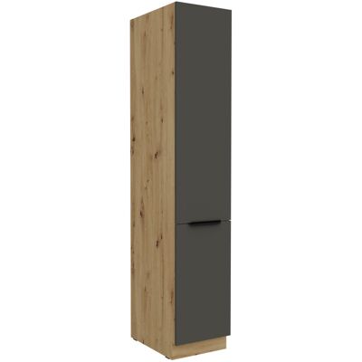 VENETI Potravinová skriňa LUNARA - šírka 40 cm, grafit / dub artisan VENETI Potravinová skriňa LUNARA - šírka 40 cm, grafit / dub artisan