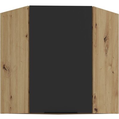 VENETI Horná rohová skrinka LUNARA 1 - 60x60 cm, čierna / dub artisan VENETI Horná rohová skrinka LUNARA 1 - 60x60 cm, čierna / dub artisan