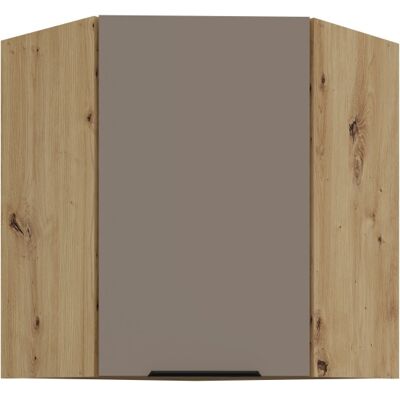 VENETI Horná rohová skrinka LUNARA 1 - 60x60 cm, tmavo béžová / dub artisan VENETI Horná rohová skrinka LUNARA 1 - 60x60 cm, tmavo béžová / dub artisan