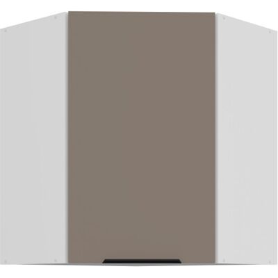 VENETI Horná rohová skrinka LUNARA 1 - 60x60 cm, tmavo béžová / biela VENETI Horná rohová skrinka LUNARA 1 - 60x60 cm, tmavo béžová / biela