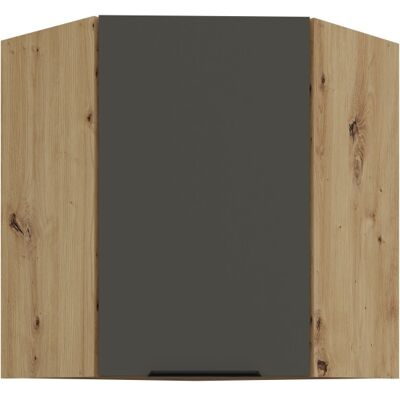 VENETI Horná rohová skrinka LUNARA 1 - 60x60 cm, grafit / dub artisan VENETI Horná rohová skrinka LUNARA 1 - 60x60 cm, grafit / dub artisan