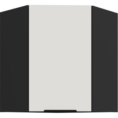 VENETI Horná rohová skrinka LUNARA 1 - 60x60 cm, biela / čierna VENETI Horná rohová skrinka LUNARA 1 - 60x60 cm, biela / čierna