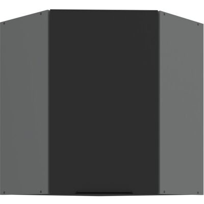 VENETI Horná rohová skrinka LUNARA 1 - 60x60 cm, čierna / antracit VENETI Horná rohová skrinka LUNARA 1 - 60x60 cm, čierna / antracit