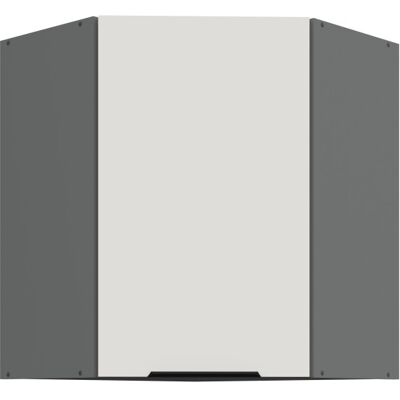 VENETI Horná rohová skrinka LUNARA 1 - 60x60 cm, biela / antracit VENETI Horná rohová skrinka LUNARA 1 - 60x60 cm, biela / antracit