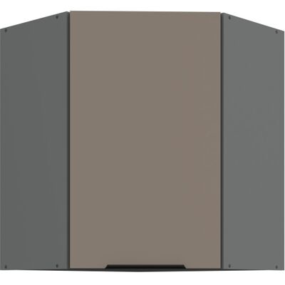 VENETI Horná rohová skrinka LUNARA 1 - 60x60 cm, tmavo béžová / antracit VENETI Horná rohová skrinka LUNARA 1 - 60x60 cm, tmavo béžová / antracit