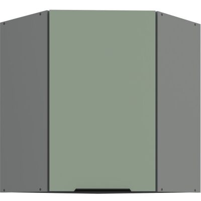 VENETI Horná rohová skrinka LUNARA 1 - 60x60 cm, zelená / antracit VENETI Horná rohová skrinka LUNARA 1 - 60x60 cm, zelená / antracit