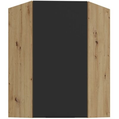 VENETI Vysoká rohová skrinka LUNARA 1 - 60x60 cm, čierna / dub artisan VENETI Vysoká rohová skrinka LUNARA 1 - 60x60 cm, čierna / dub artisan