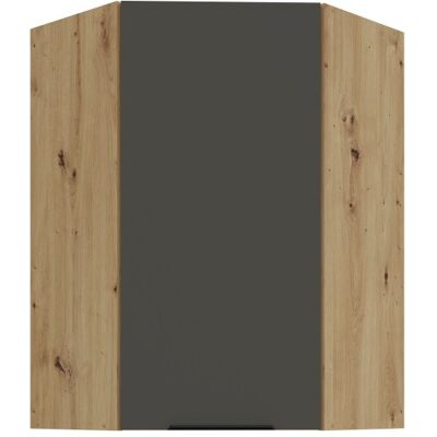 VENETI Vysoká rohová skrinka LUNARA 1 - 60x60 cm, grafit / dub artisan VENETI Vysoká rohová skrinka LUNARA 1 - 60x60 cm, grafit / dub artisan
