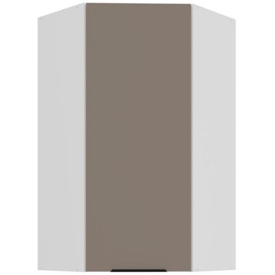 VENETI Vysoká horná rohová skrinka LUNARA 1 - 60x60 cm, tmavo béžová / biela VENETI Vysoká horná rohová skrinka LUNARA 1 - 60x60 cm, tmavo béžová / biela