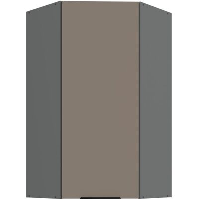 VENETI Vysoká horná rohová skrinka LUNARA 1 - 60x60 cm, tmavo béžová / antracit VENETI Vysoká horná rohová skrinka LUNARA 1 - 60x60 cm, tmavo béžová / antracit