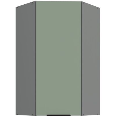 VENETI Vysoká horná rohová skrinka LUNARA 1 - 60x60 cm, zelená/antracit VENETI Vysoká horná rohová skrinka LUNARA 1 - 60x60 cm, zelená/antracit