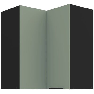 VENETI Horná rohová skrinka LUNARA 2 - 60x60 cm, zelená / čierna VENETI Horná rohová skrinka LUNARA 2 - 60x60 cm, zelená / čierna