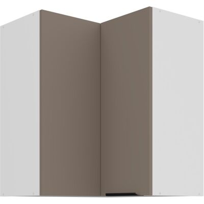 VENETI Horná rohová skrinka LUNARA 2 - 60x60 cm, tmavo béžová / biela VENETI Horná rohová skrinka LUNARA 2 - 60x60 cm, tmavo béžová / biela