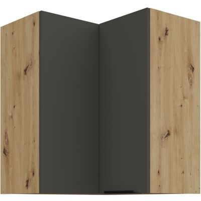VENETI Horná rohová skrinka LUNARA 2 - 60x60 cm, grafit / dub artisan VENETI Horná rohová skrinka LUNARA 2 - 60x60 cm, grafit / dub artisan