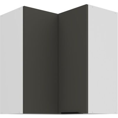 VENETI Horná rohová skrinka LUNARA 2 - 60x60 cm, grafit/biela VENETI Horná rohová skrinka LUNARA 2 - 60x60 cm, grafit/biela