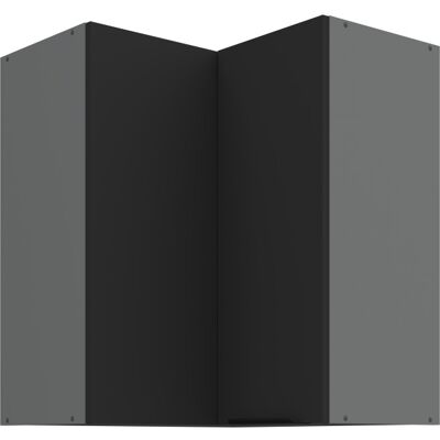 VENETI Horná rohová skrinka LUNARA 2 - 60x60 cm, čierna / antracit VENETI Horná rohová skrinka LUNARA 2 - 60x60 cm, čierna / antracit
