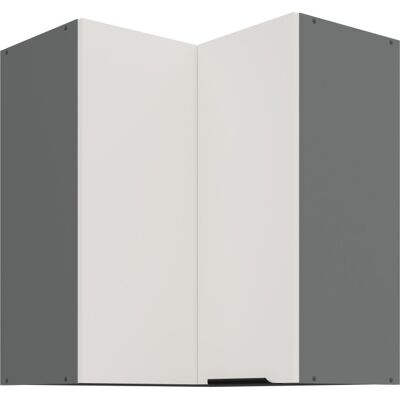 VENETI Horná rohová skrinka LUNARA 2 - 60x60 cm, biela / antracit VENETI Horná rohová skrinka LUNARA 2 - 60x60 cm, biela / antracit