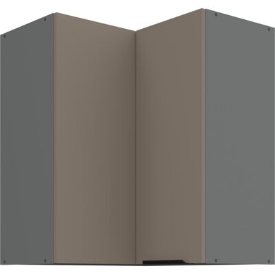 VENETI Horná rohová skrinka LUNARA 2 - 60x60 cm, tmavo béžová / antracit VENETI Horná rohová skrinka LUNARA 2 - 60x60 cm, tmavo béžová / antracit