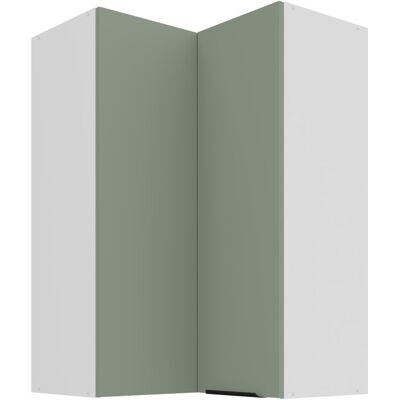 VENETI Vysoká rohová skrinka LUNARA 2 - 60x60 cm, zelená/biela VENETI Vysoká rohová skrinka LUNARA 2 - 60x60 cm, zelená/biela