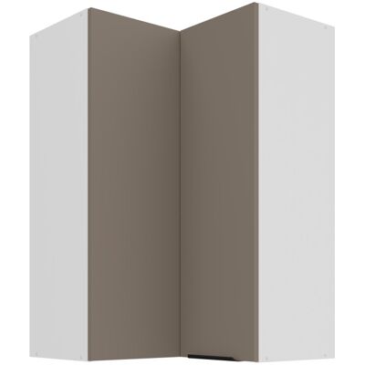 VENETI Vysoká rohová skrinka LUNARA 2 - 60x60 cm, tmavo béžová / biela VENETI Vysoká rohová skrinka LUNARA 2 - 60x60 cm, tmavo béžová / biela