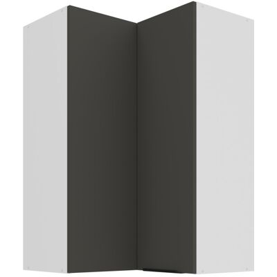 VENETI Vysoká rohová skrinka LUNARA 2 - 60x60 cm, grafit/biela VENETI Vysoká rohová skrinka LUNARA 2 - 60x60 cm, grafit/biela