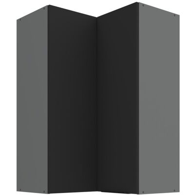 VENETI Vysoká rohová skrinka LUNARA 2 - 60x60 cm, čierna / antracit VENETI Vysoká rohová skrinka LUNARA 2 - 60x60 cm, čierna / antracit