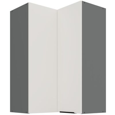 VENETI Vysoká rohová skrinka LUNARA 2 - 60x60 cm, biela / antracit VENETI Vysoká rohová skrinka LUNARA 2 - 60x60 cm, biela / antracit