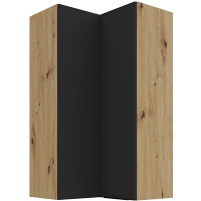 VENETI Vysoká horná rohová skrinka LUNARA 2 - 60x60 cm, čierna / dub artisan VENETI Vysoká horná rohová skrinka LUNARA 2 - 60x60 cm, čierna / dub artisan
