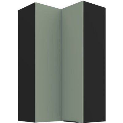 VENETI Vysoká horná rohová skrinka LUNARA 2 - 60x60 cm, zelená / čierna VENETI Vysoká horná rohová skrinka LUNARA 2 - 60x60 cm, zelená / čierna