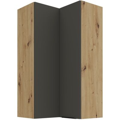 VENETI Vysoká horná rohová skrinka LUNARA 2 - 60x60 cm, grafit/dub artisan VENETI Vysoká horná rohová skrinka LUNARA 2 - 60x60 cm, grafit/dub artisan