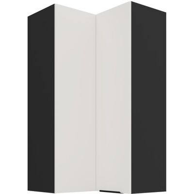 VENETI Vysoká horná rohová skrinka LUNARA 2 - 60x60 cm, biela / čierna VENETI Vysoká horná rohová skrinka LUNARA 2 - 60x60 cm, biela / čierna