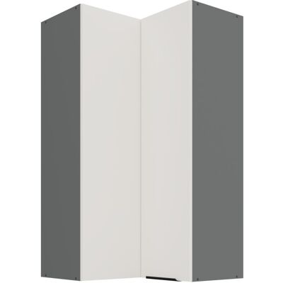 VENETI Vysoká horná rohová skrinka LUNARA 2 - 60x60 cm, biela / antracit VENETI Vysoká horná rohová skrinka LUNARA 2 - 60x60 cm, biela / antracit
