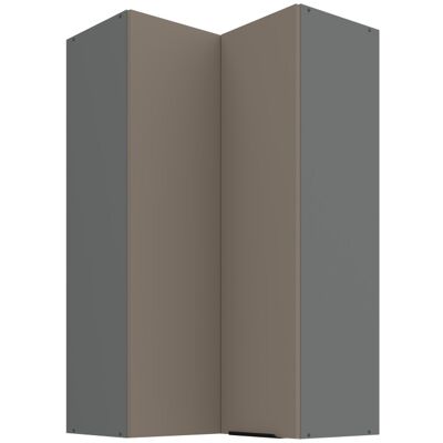 VENETI Vysoká horná rohová skrinka LUNARA 2 - 60x60 cm, tmavo béžová / antracit VENETI Vysoká horná rohová skrinka LUNARA 2 - 60x60 cm, tmavo béžová / antracit