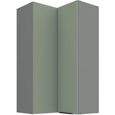 VENETI Vysoká horná rohová skrinka LUNARA 2 - 60x60 cm, zelená/antracit VENETI Vysoká horná rohová skrinka LUNARA 2 - 60x60 cm, zelená/antracit