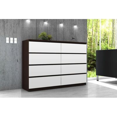 VENETI Veľká komoda SAVRILA - wenge / biela VENETI Veľká komoda SAVRILA - wenge / biela