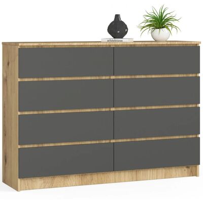VENETI Veľká komoda SAVRILA - dub artisan / šedá VENETI Veľká komoda SAVRILA - dub artisan / šedá