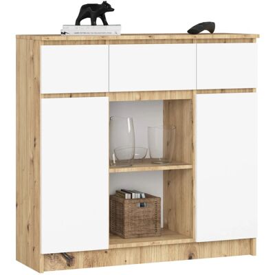 VENETI Komoda so šuplíkmi a dvierkami JUNIPER - dub artisan / biela VENETI Komoda so šuplíkmi a dvierkami JUNIPER - dub artisan / biela