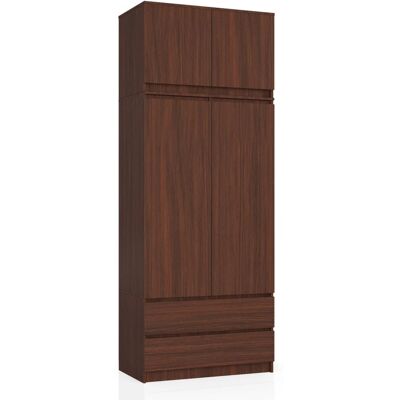 VENETI Šatníková skriňa s nástavcom 90 cm LOTA - wenge VENETI Šatníková skriňa s nástavcom 90 cm LOTA - wenge