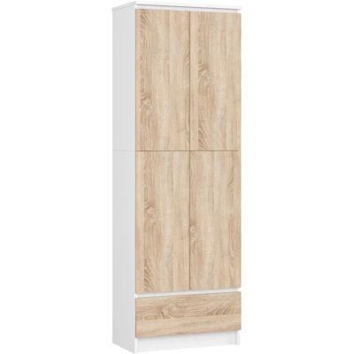 VENETI Dvojdverová skriňa so šuplíkom 60 cm VALESTRA - biela / dub sonoma VENETI Dvojdverová skriňa so šuplíkom 60 cm VALESTRA - biela / dub sonoma