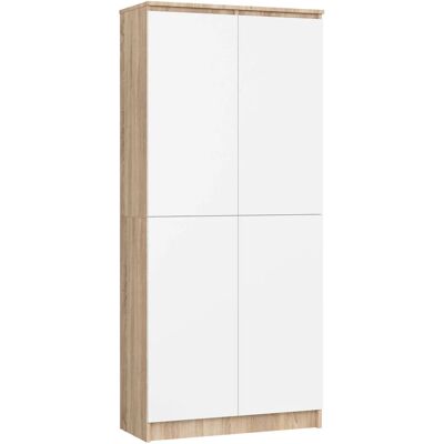 VENETI Policová skriňa 80 cm VALESTRA - dub sonoma / biela VENETI Policová skriňa 80 cm VALESTRA - dub sonoma / biela