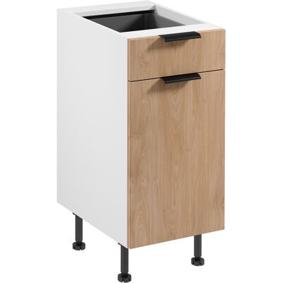 VENETI Dolná skrinka so šuplíkom SALERNO - šírka 40 cm, biela / dub VENETI Dolná skrinka so šuplíkom SALERNO - šírka 40 cm, biela / dub
