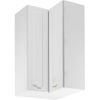VENETI Vysoká horná rohová skrinka SALERNO - 60x60 cm, biela VENETI Vysoká horná rohová skrinka SALERNO - 60x60 cm, biela