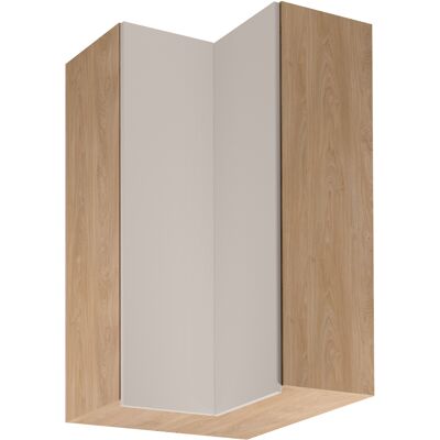 VENETI Vysoká horná rohová skrinka SALERNO - 60x60 cm, dub / béžová VENETI Vysoká horná rohová skrinka SALERNO - 60x60 cm, dub / béžová