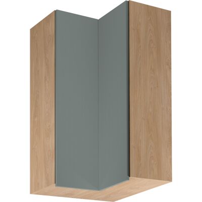 VENETI Vysoká horná rohová skrinka SALERNO - 60x60 cm, dub / zelená VENETI Vysoká horná rohová skrinka SALERNO - 60x60 cm, dub / zelená