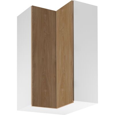 VENETI Vysoká horná rohová skrinka SALERNO - 60x60 cm, biela / dub VENETI Vysoká horná rohová skrinka SALERNO - 60x60 cm, biela / dub