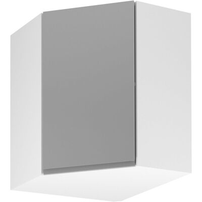 VENETI Horná rohová skrinka ARBOR - 60x60 cm, lesklá šedá/biela, pravé prevedenie VENETI Horná rohová skrinka ARBOR - 60x60 cm, lesklá šedá/biela, pravé prevedenie