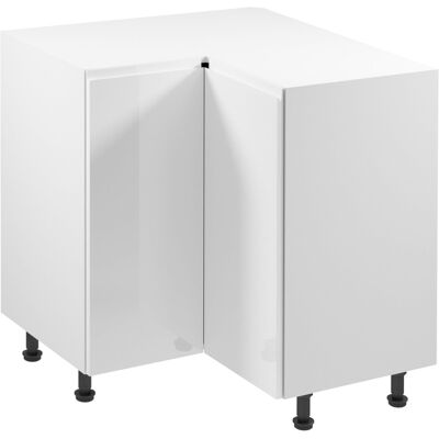 VENETI Dolná rohová skrinka ARBOR - 79x79 cm, lesklá biela / biela VENETI Dolná rohová skrinka ARBOR - 79x79 cm, lesklá biela / biela
